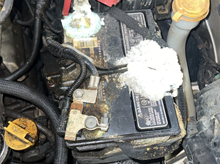 Clean car battery terminals and protective terminal coating