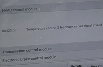 Vehicle diagnostic process for HVAC and air conditioning concern