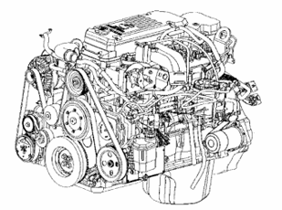 Turbocharger and charge air system components on a diesel truck