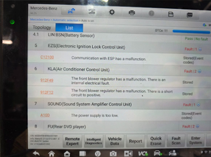Technician diagnosing check engine light using scan data and test equipment