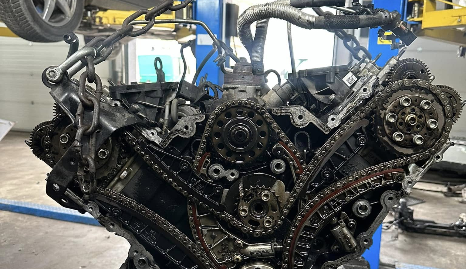 Technician performing European diesel diagnostics on a VW TDI, Mercedes diesel, or BMW diesel vehicle